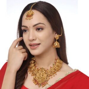 Moga Trends Women Temple Jewellery Set