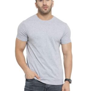 solid grey cotton tshirt for men -moga trends